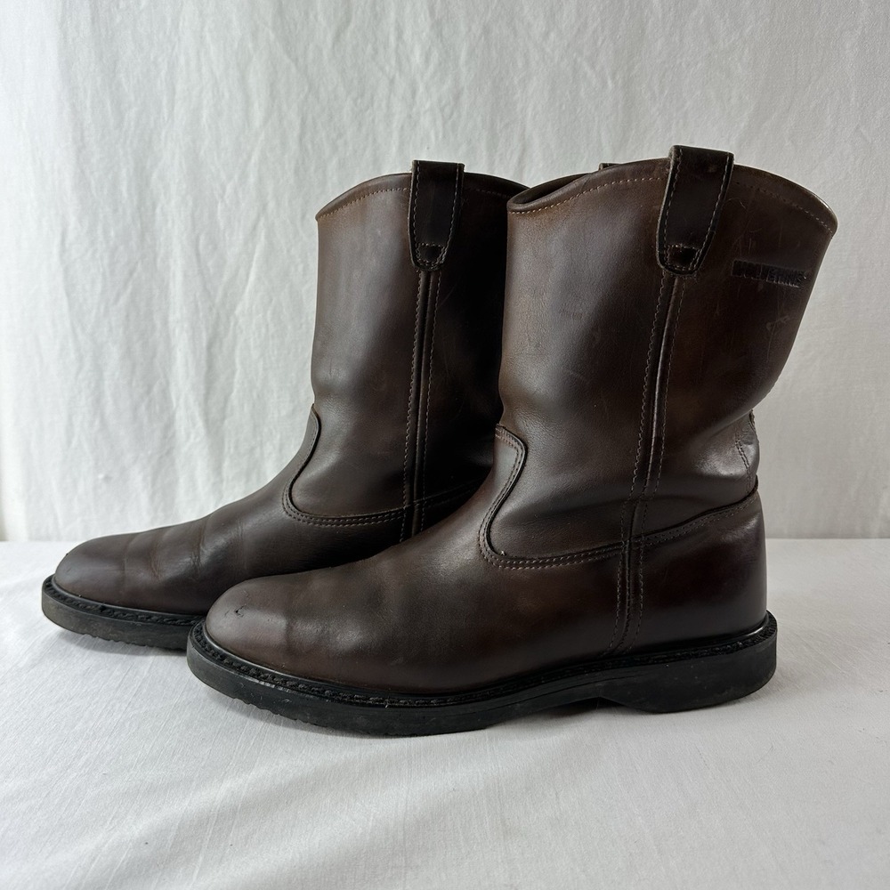 Wolverine 02034 Brown Boots US Men's ‎ Size 9.5 D Pull On Leather Work Vibram